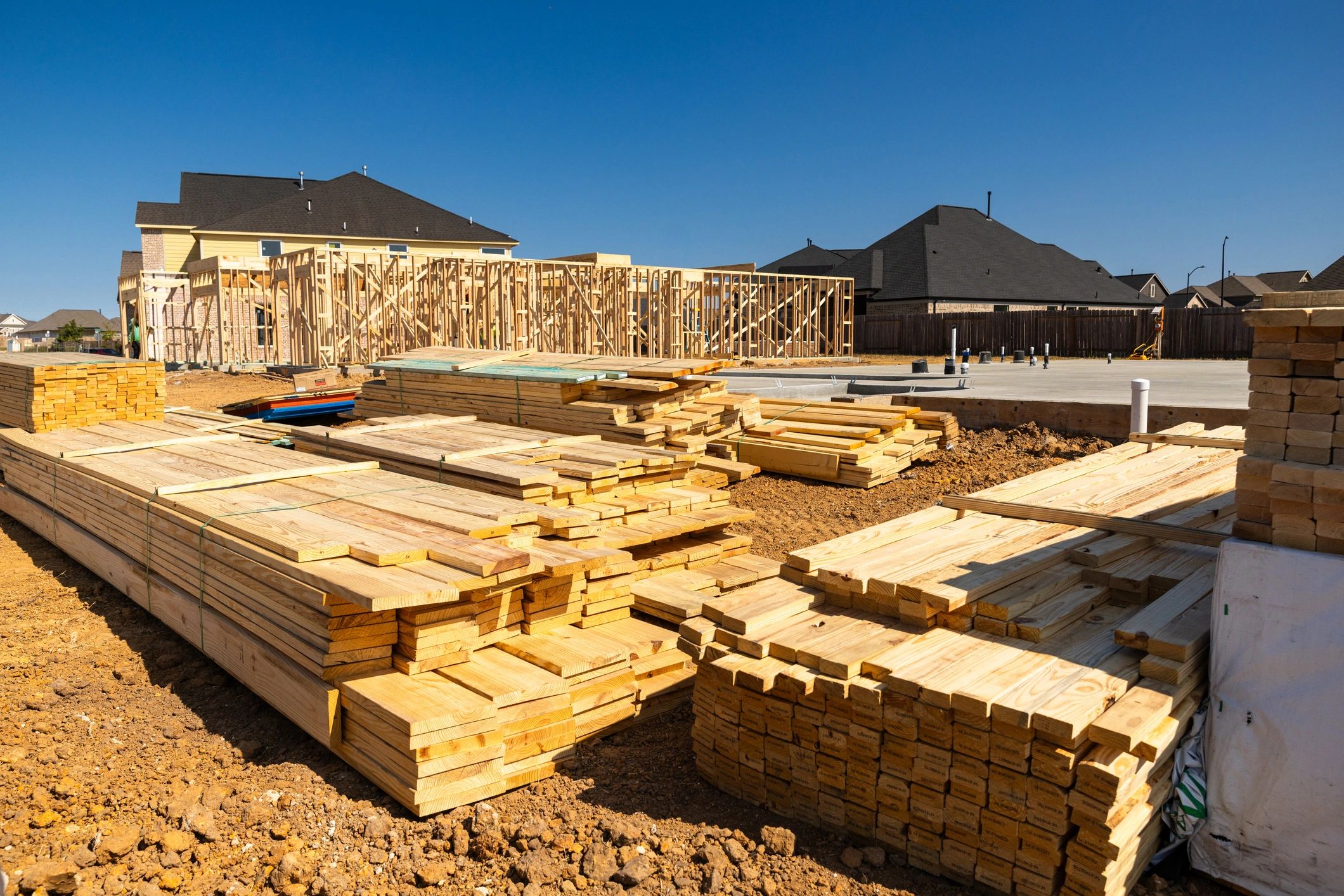 Construction framing and foundation representing value-add and construction projects
